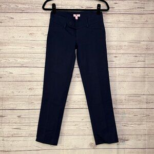 Lily‎ Pulitzer Navy Two Way Stretch Luxury Capri Low Rise Size 00